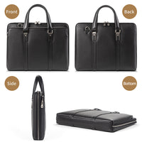 AB EARTH Black Genuine Leather New Model 15 Inches Laptop Bag L7326A/Q