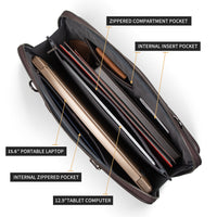 AB EARTH Black Genuine Leather New Model 15 Inches Laptop Bag L7326A/Q