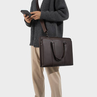 AB EARTH Black Genuine Leather New Model 15 Inches Laptop Bag L7326A/Q