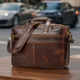AB EARTH Leather Bag Handmade Briefcase 7389R-Y
