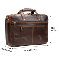 AB EARTH Leather Bag Handmade Briefcase 7389R-Y
