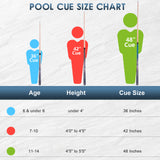 AB EARTH 36 Inch Short Pool Cue Stick for Kids, Canadian Maple Billiard Cues for Tight Spaces, 2024 #K10 Natural