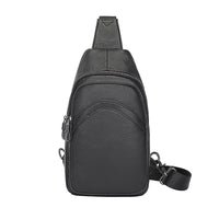 AB EARTH Black Full Grain Leather Chest Bag for Men L4013A/Q