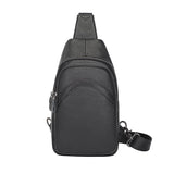 AB EARTH Black Full Grain Leather Chest Bag for Men L4013A/Q