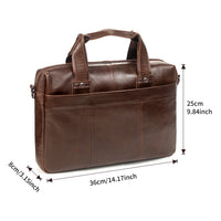 AB EARTH Classic Vintage Leather Men's Chocolate Hand Tiny Laptop Bag Briefcase Messenger L7075LC