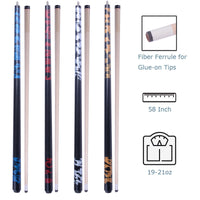 AB EARTH Set of 4 House Pool Cues Glue on Tips 58" Billiard Bar Pub Pool Cue Sticks #B30B31B32B33