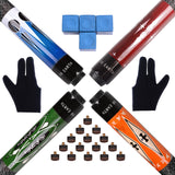 AB EARTH Set of 4 House Pool Cues Screw on Tips 57" Billiard Bar Pub Pool Cue Sticks #C20C21C22C23